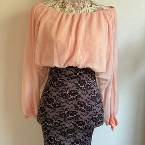 Symphony dress pink and black